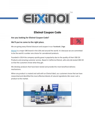 Elixinol Coupon Code - slide 1