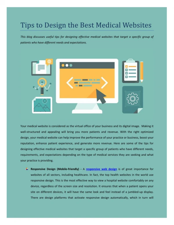 Tips to Design the Best Medical Websites