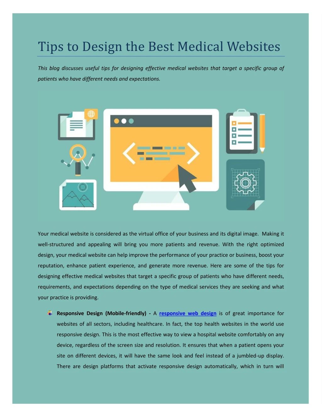 tips to design the best medical websites