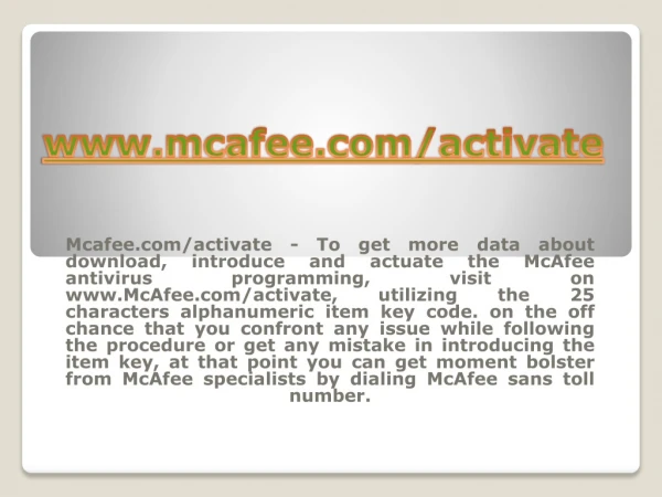 www mcafee com activate