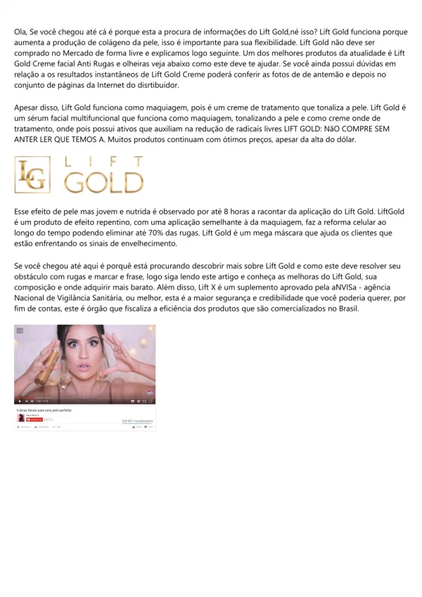 → Lift Gold Funciona? Adquirir Rejuvenescimento Facial Na Net?