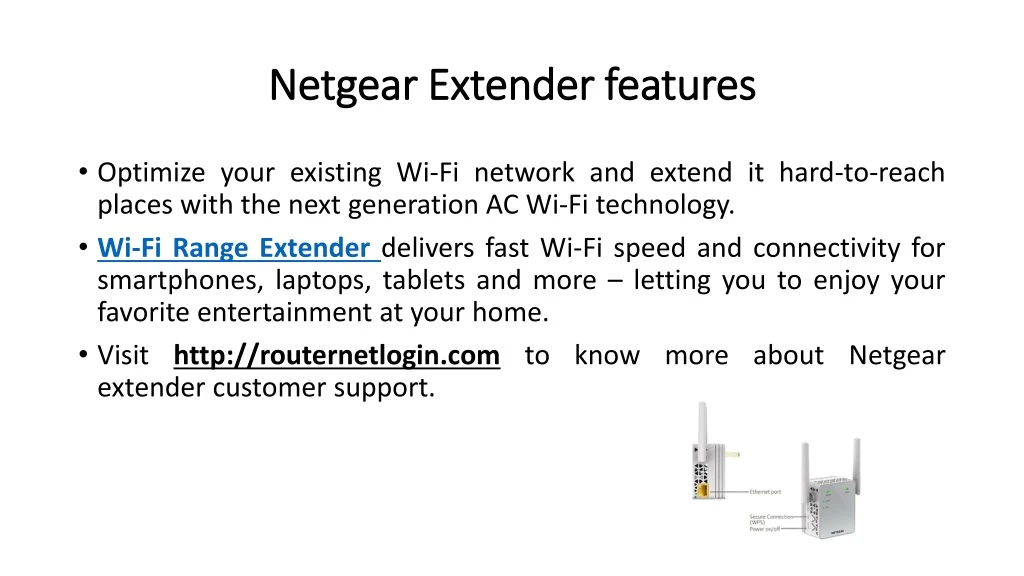 netgear extender features