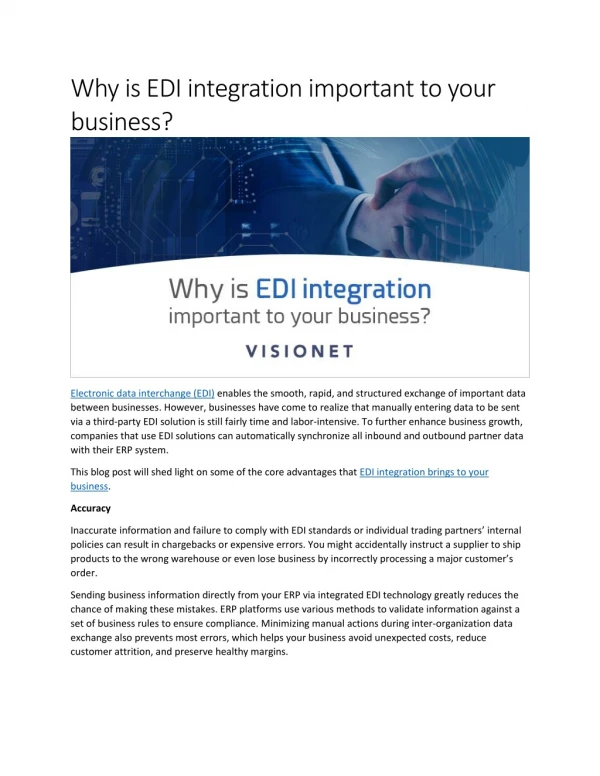 Why is EDI integration important to your business?