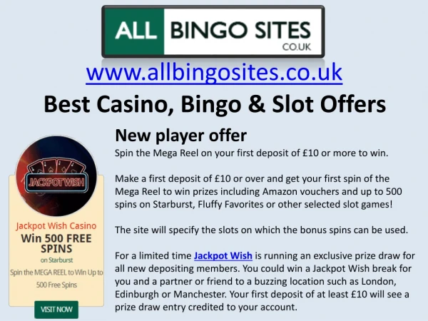 Best Casino, Bingo & Slot Offers