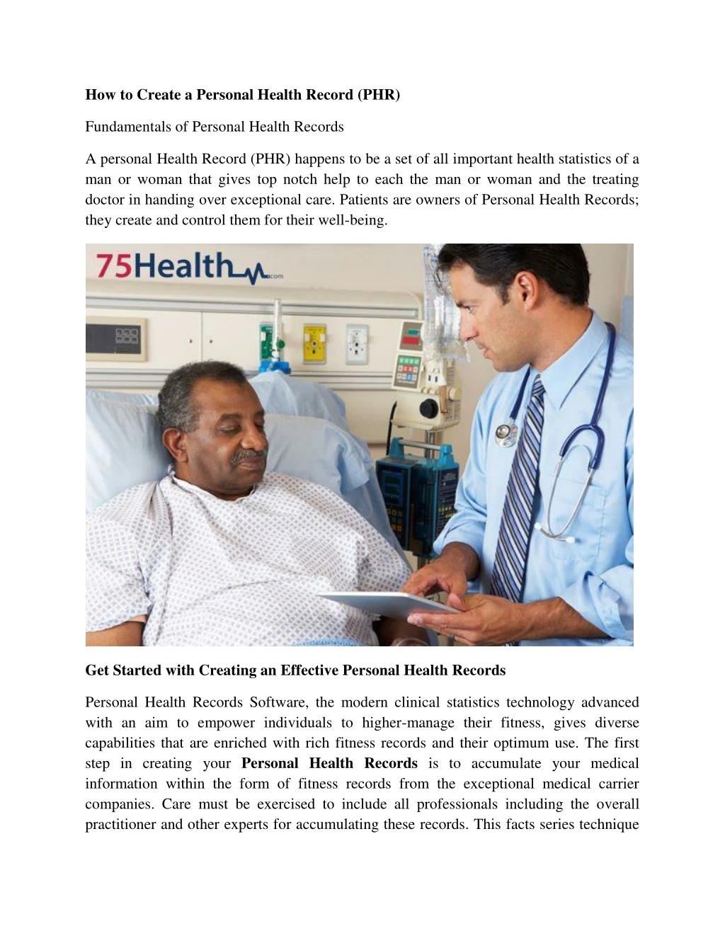 how to create a personal health record phr