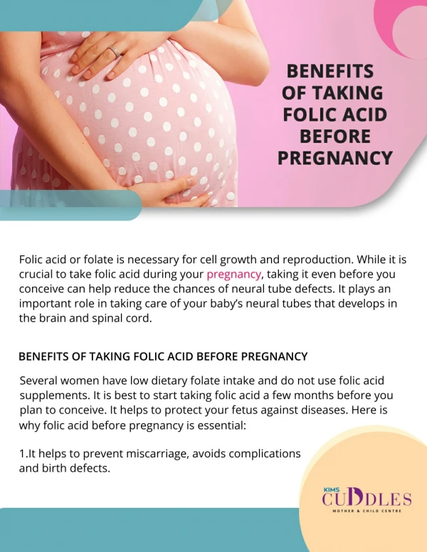 Benefits of taking folic acid before pregnancy