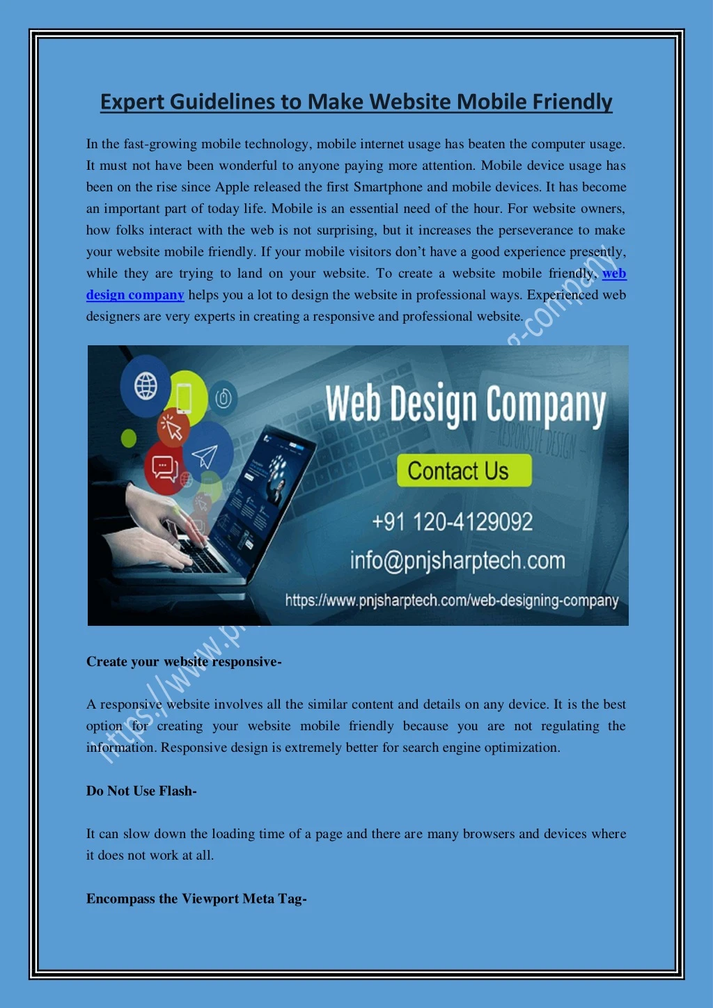 expert guidelines to make website mobile friendly
