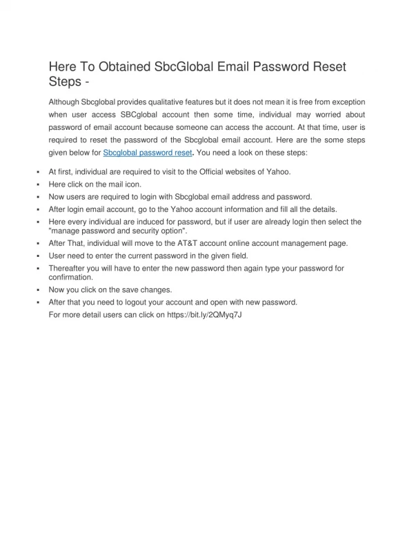 Sbcglobal Password Reset Process in simple way!