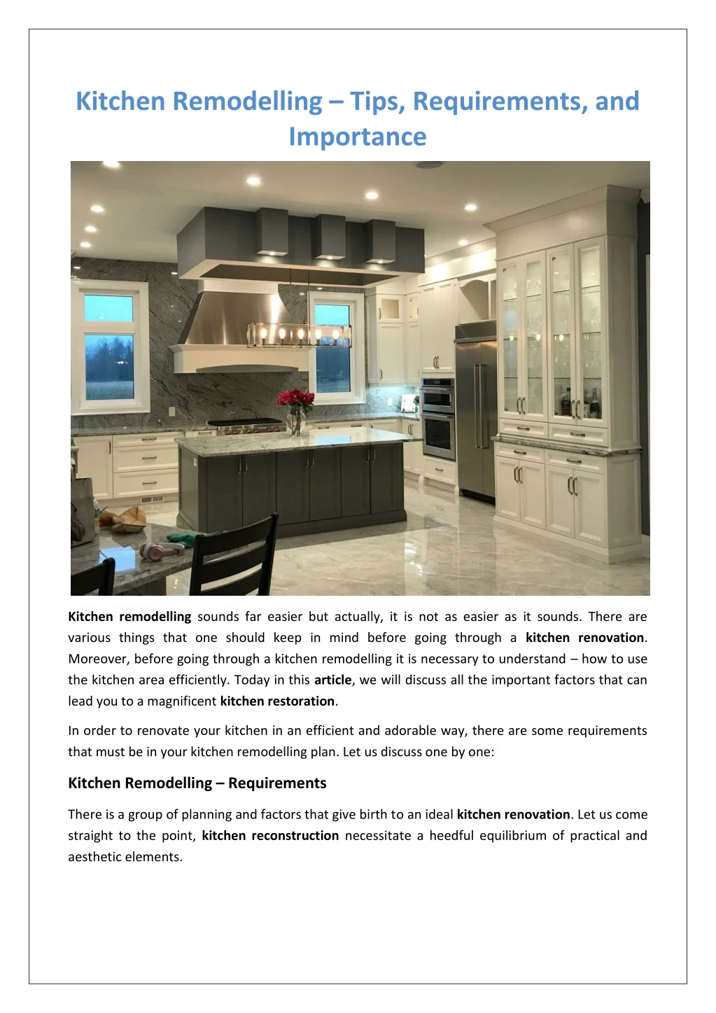 kitchen remodelling tips requirements