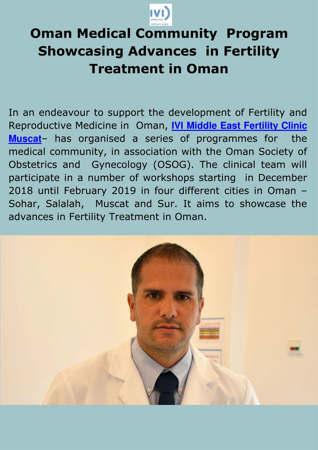 oman medical community program showcasing advances in fertility treatment in oman