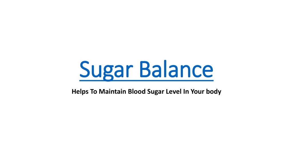 sugar balance sugar balance