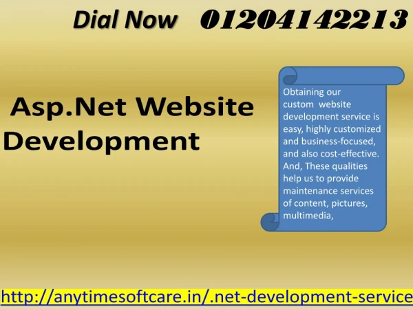 ASP.NET Website Development| Quality service at Cost-Effective rate