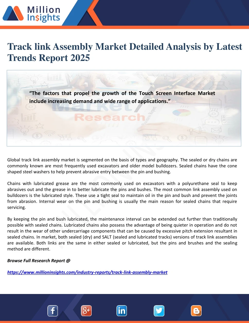 track link assembly market detailed analysis