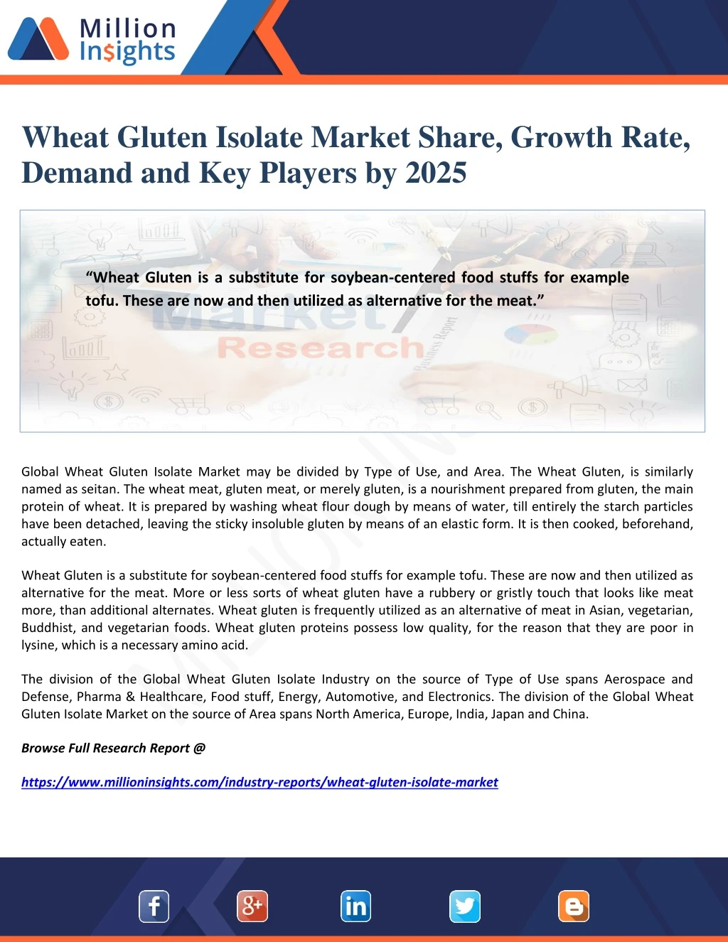 wheat gluten isolate market share growth rate