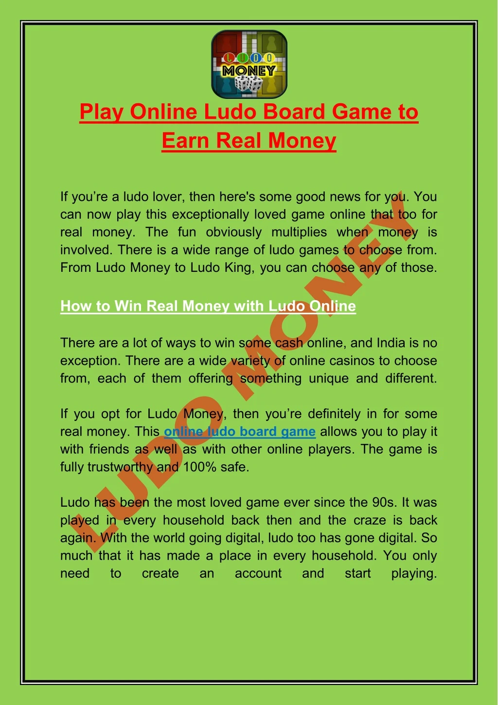 play online ludo board game to earn real money