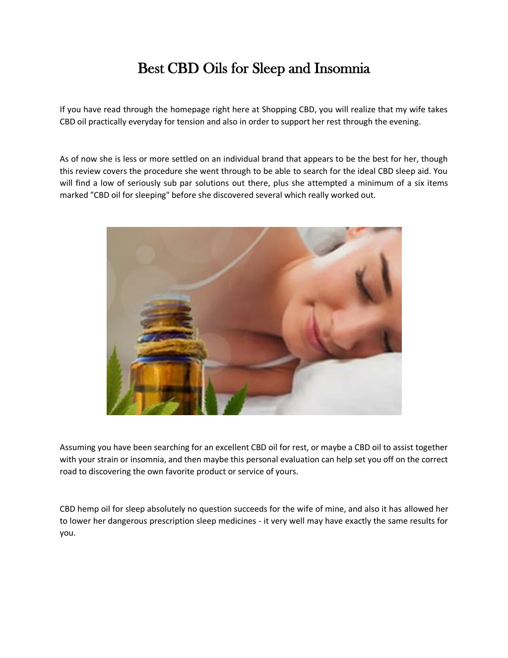 best cbd oils for sleep and insomnia best