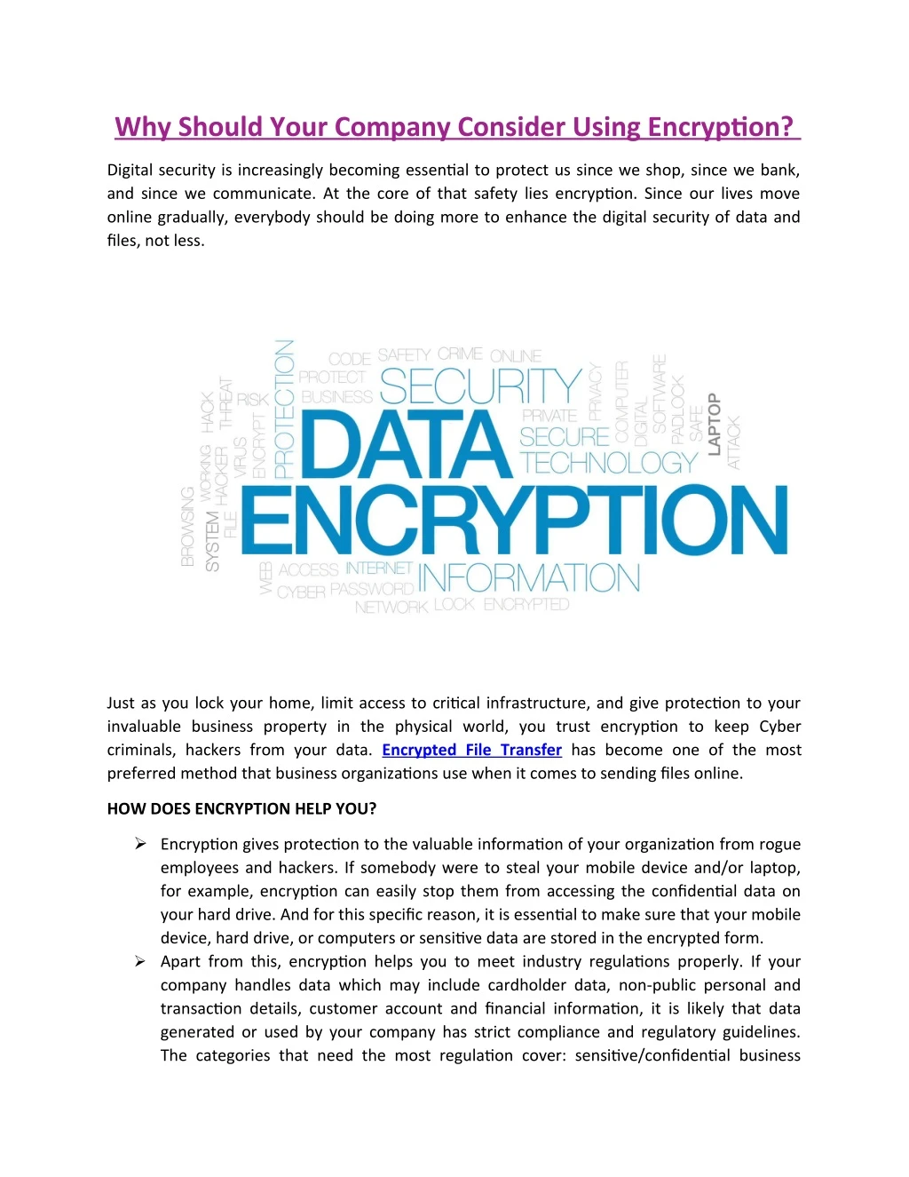 why should your company consider using encryption