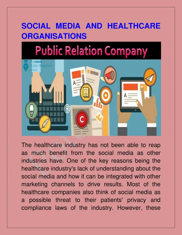 SOCIAL MEDIA AND HEALTHCARE ORGANISATIONS