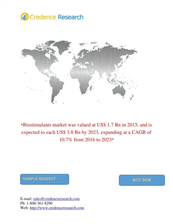 Global Biostimulants Market To Reach US$ 3.8 Bn By 2023: Demand For Efficient Crop Among Growers Propelling Market Growt