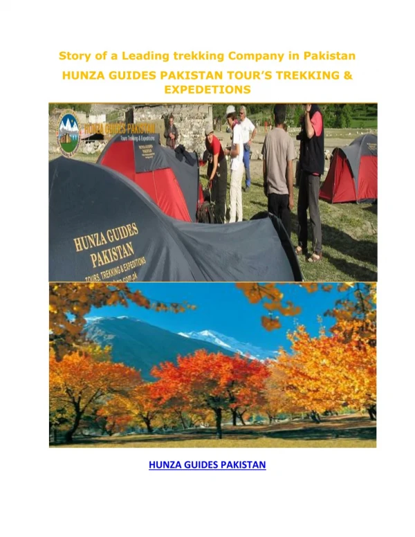 Hunza guides Pakistan-Tours Trekking and expeditions