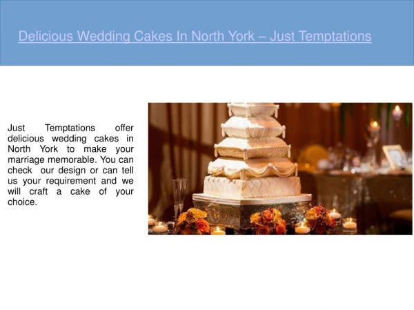 Wedding Cake In NorthYork - Justtemptations