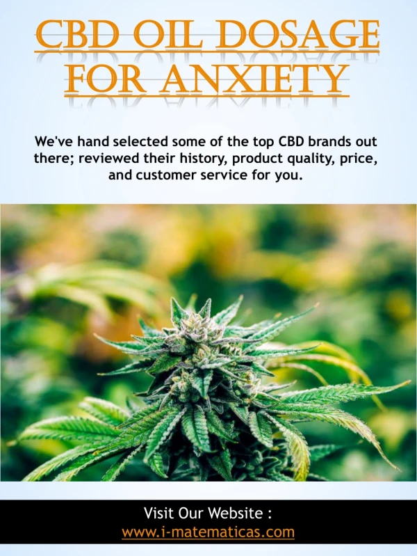 Cbd Oil Dosage For Anxiety