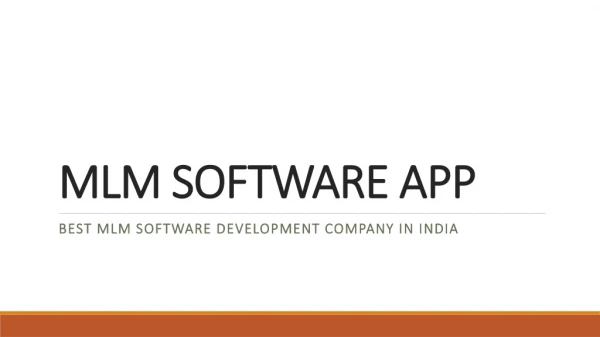 MLM Software App | Leading MLM Software Development Company