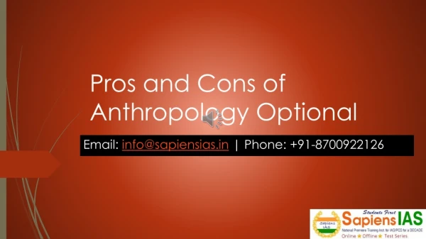 Pros and Cons of Anthropology Optional