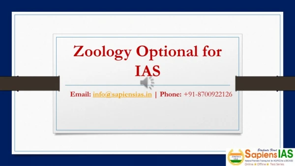 Zoology Optional for IAS