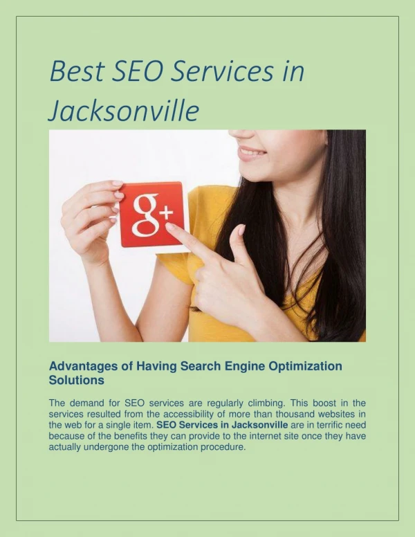 Best SEO Services in Jacksonville