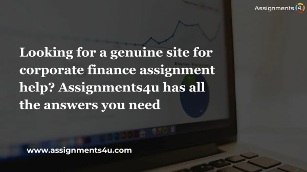 Corporate finance assignment help