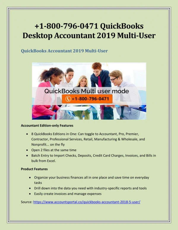 1-800-796-0471 QuickBooks Desktop Accountant 2019 Multi-User
