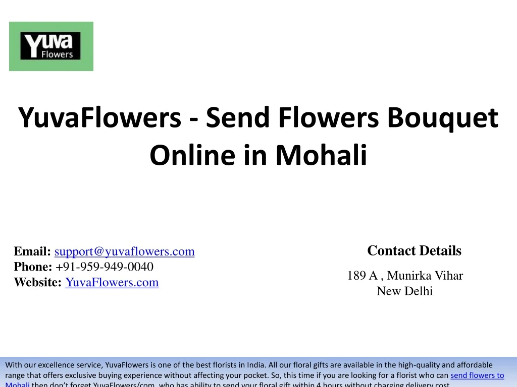 yuvaflowers send flowers bouquet online in mohali