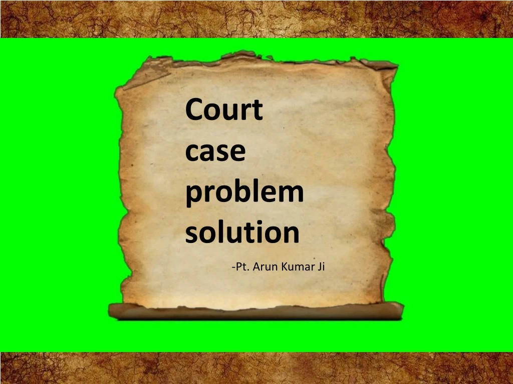 court case problem solution