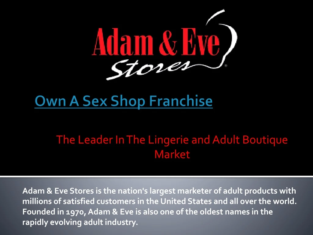 own a sex shop franchise