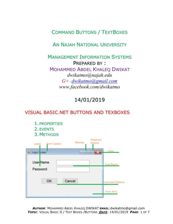 Visual Basic Text Boxes - Buttons