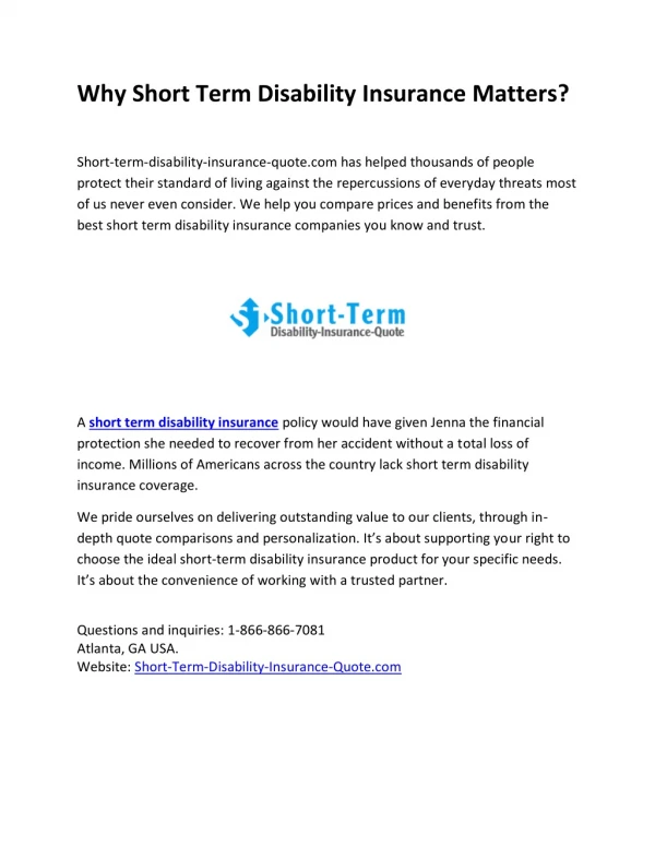Why Short Term Disability Insurance Matters?