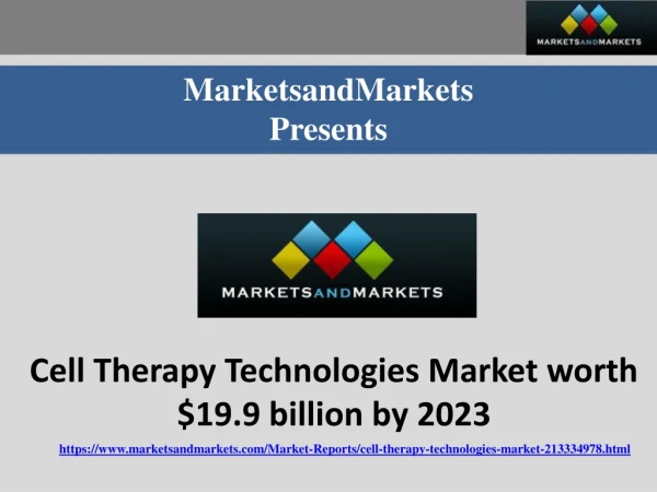 Cell Therapy Technologies Market worth $19.9 billion by 2023