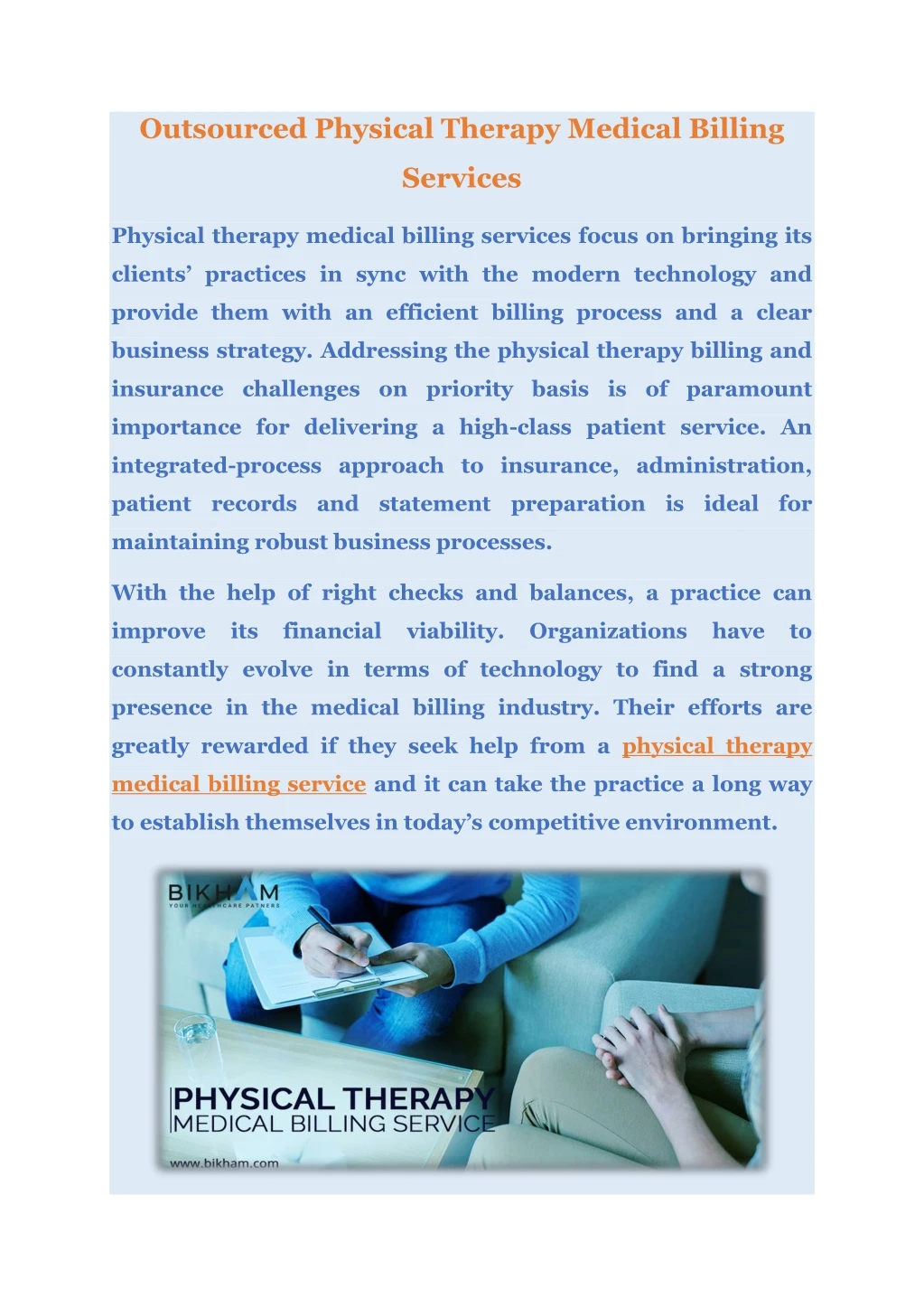 outsourced physical therapy medical billing