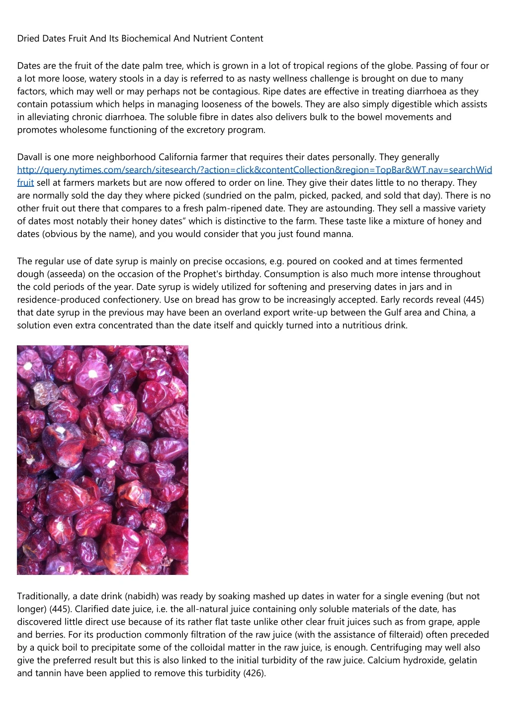dried dates fruit and its biochemical