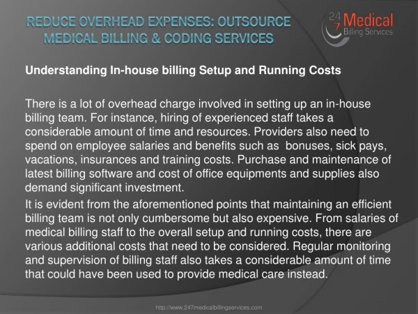reduce overhead expenses outsource medical billing coding services