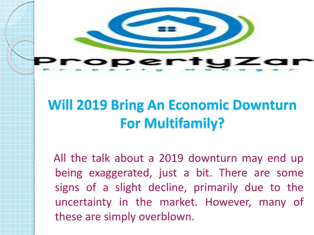 will 2019 bring an economic downturn for multifamily