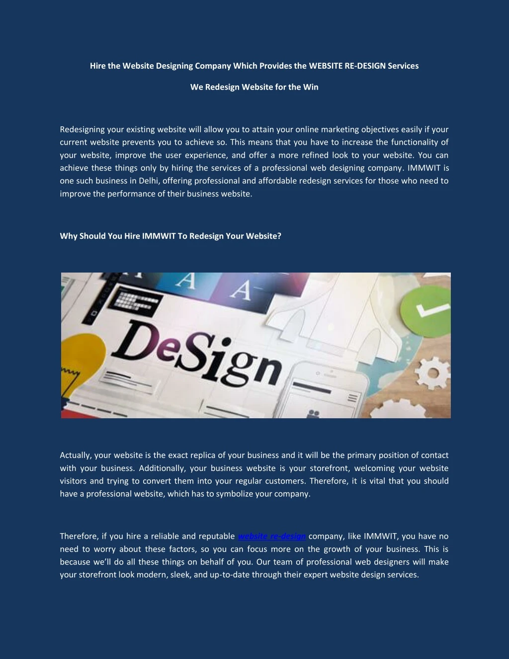 hire the website designing company which provides