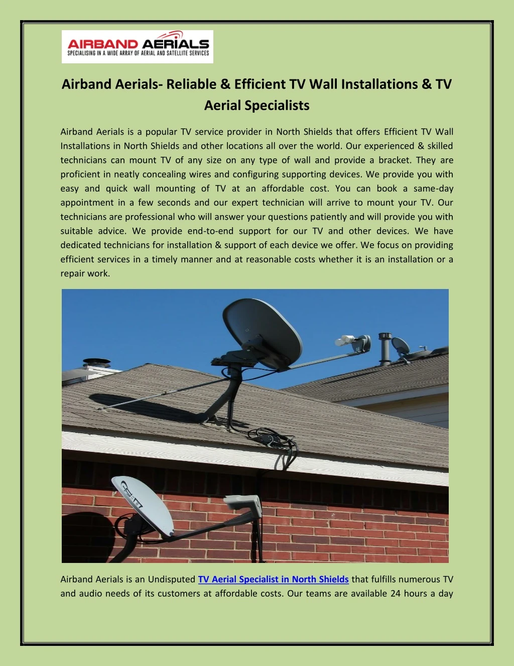 airband aerials reliable efficient tv wall