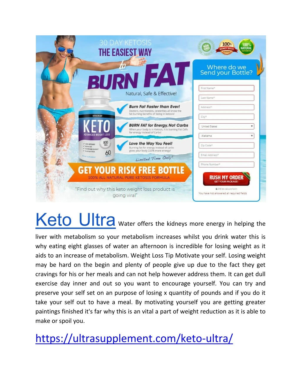 keto ultra water offers the kidneys more energy
