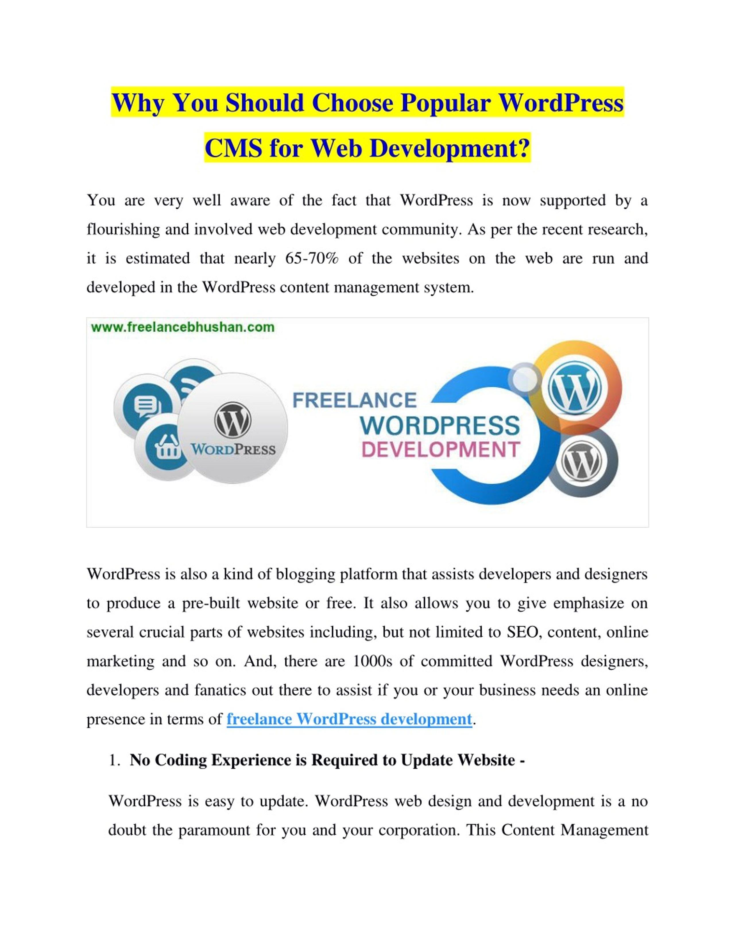 PPT - Why You Should Choose Popular WordPress CMS for Web Development ...