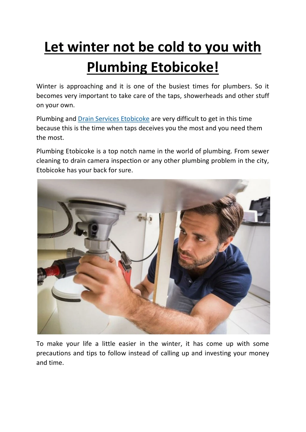 let winter not be cold to you with plumbing
