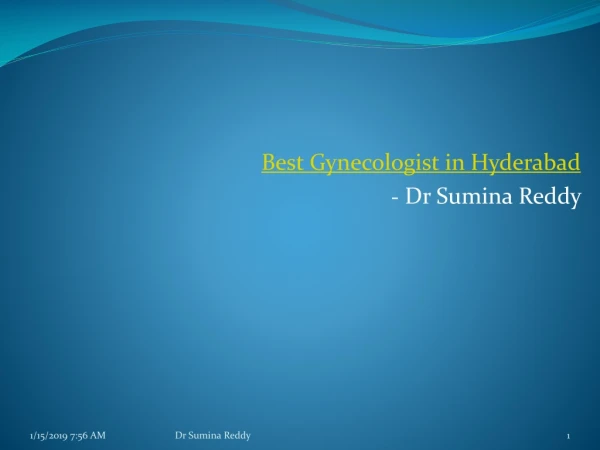 Best Gynecologist in Hyderabad