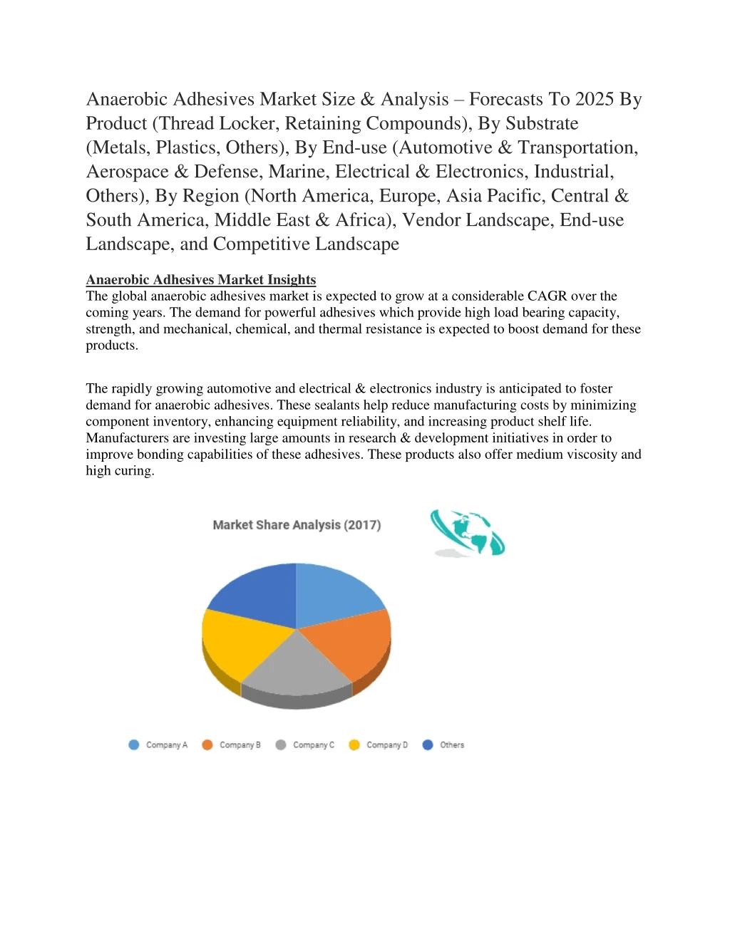 anaerobic adhesives market size analysis