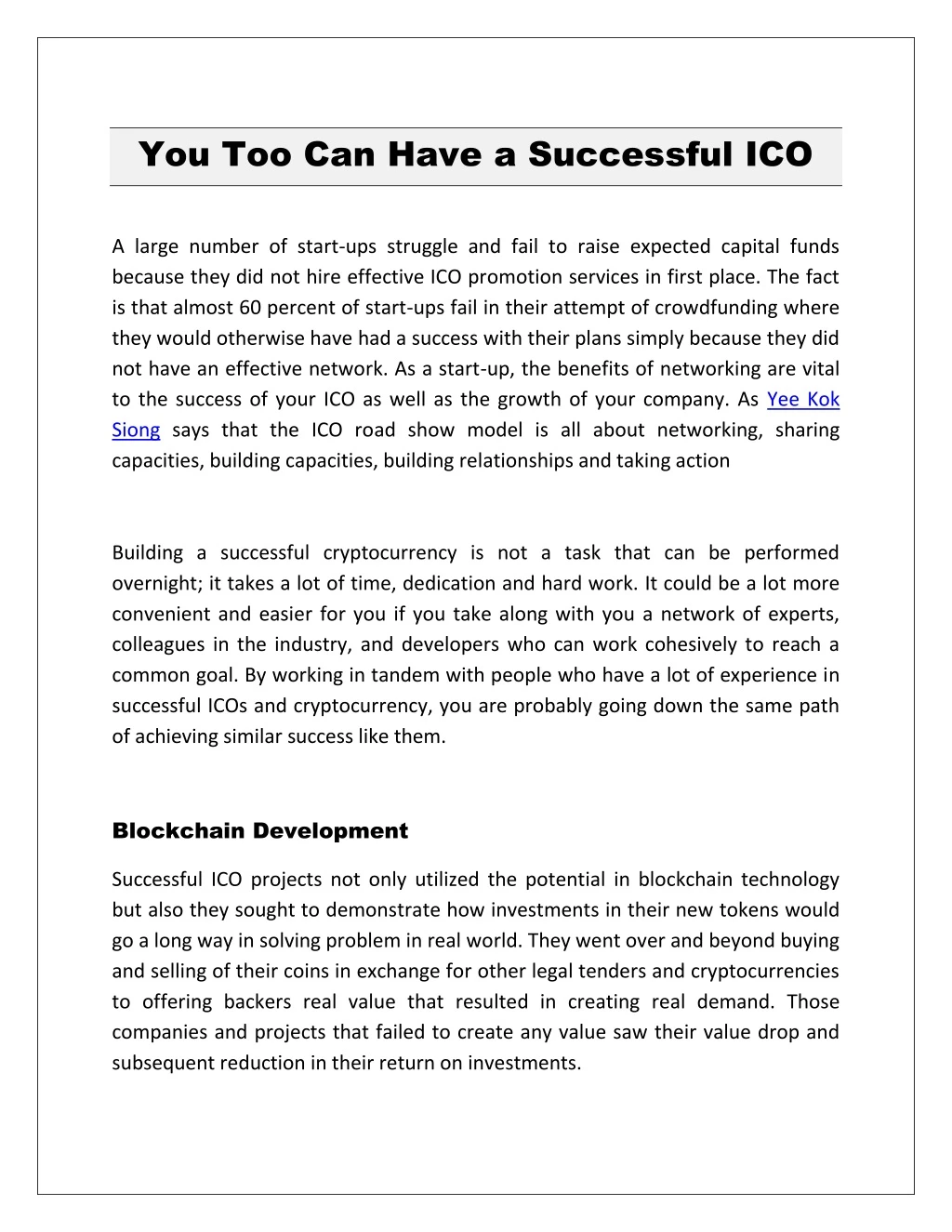 you too can have a successful ico